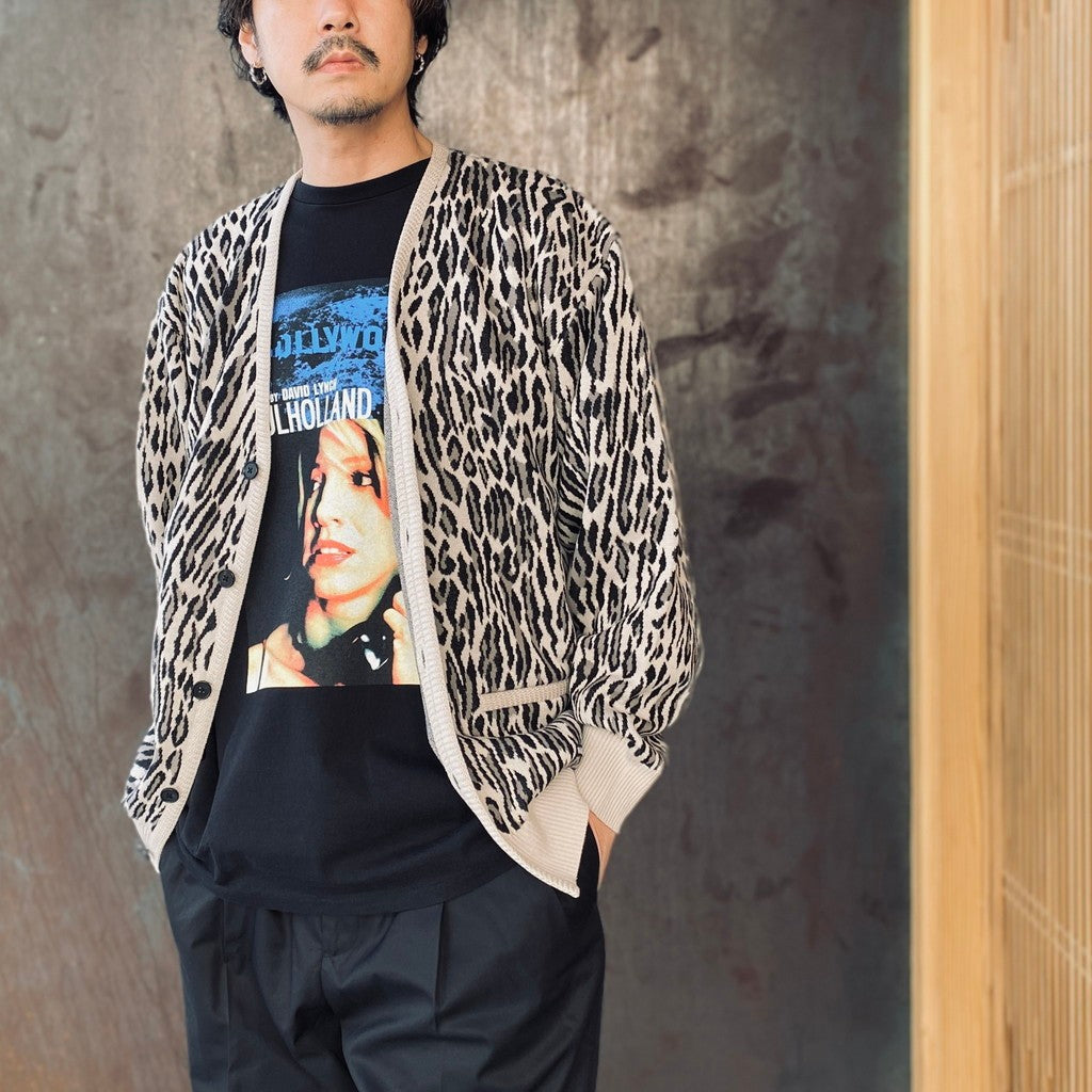 LEOPARD JACQUARD CARDIGAN ( TYPE-2 ) #IVORY [26SS-WMK-KN18]