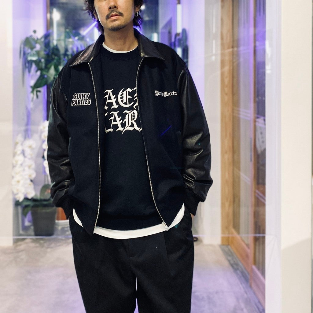 HEAVY WEIGHT CREW NECK SWEAT SHIRT #BLACK [25FW-WMC-SS05]