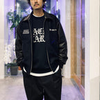 HEAVY WEIGHT CREW NECK SWEAT SHIRT #BLACK [25FW-WMC-SS05]