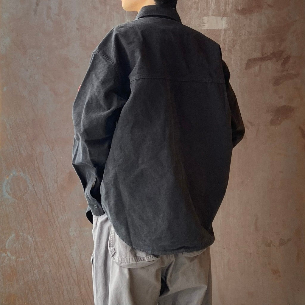 BRUSHED COTTON DESIGN BIG SHIRT #BLACK [CES29SH01]