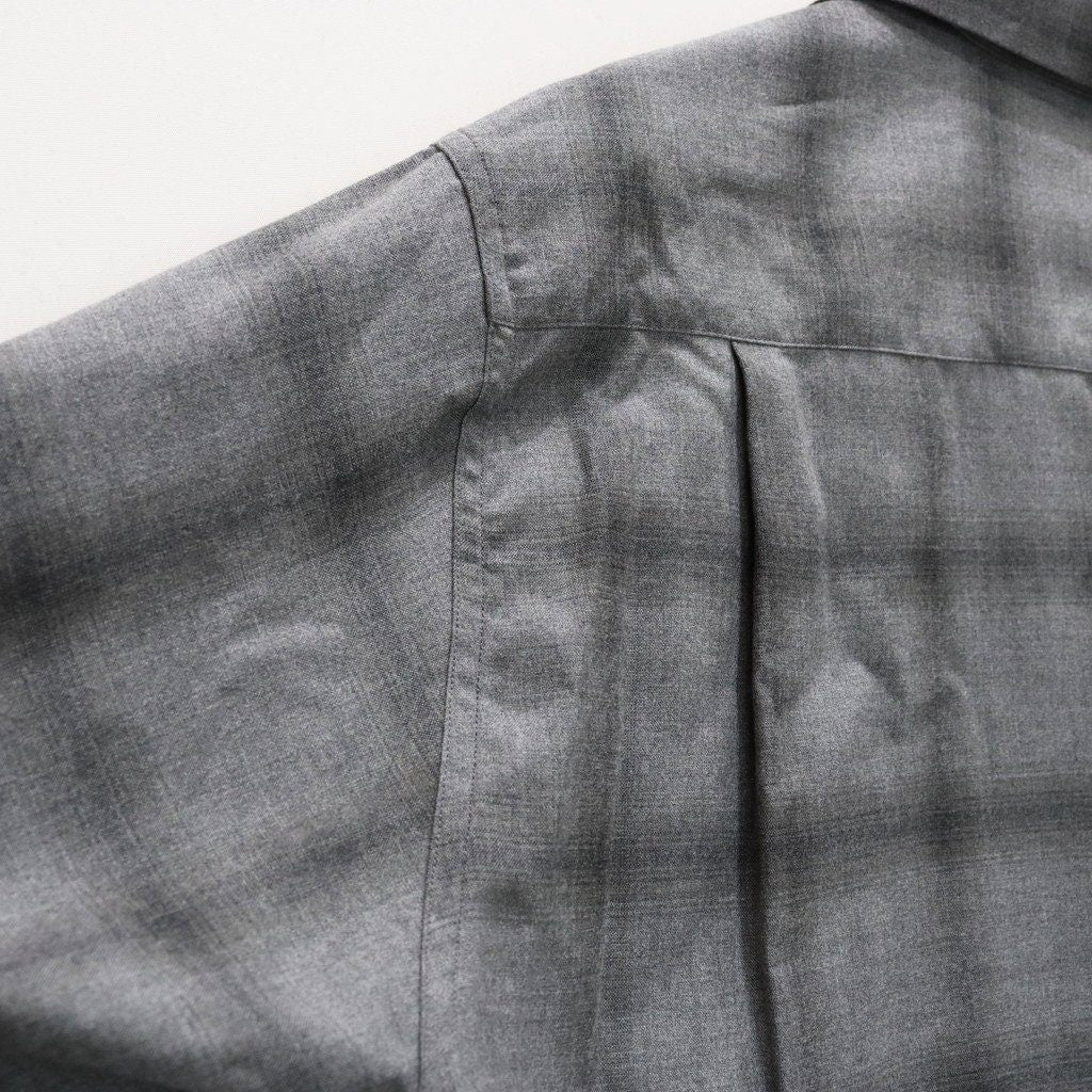 OMBRE CHECK OPEN COLLAR SHIRT S/S ( TYPE-3 ) #GRAY [25SS-WMS-OC20]