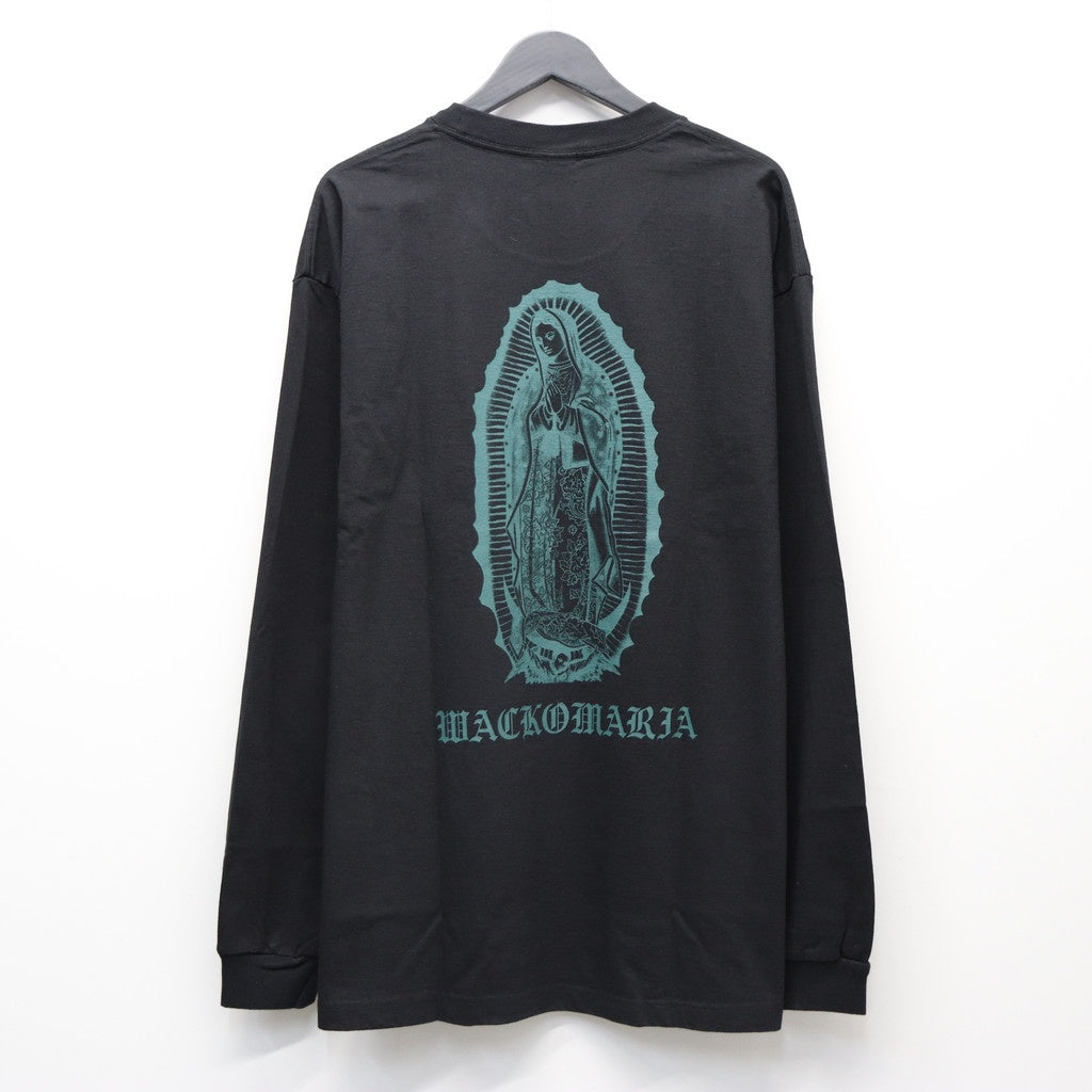 WASHED HEAVY WEIGHT CREW NECK LONG SLEEVE T-SHIRT ( TYPE-2 ) #BLACK/GREEN [26SSE-WMT-LT05]