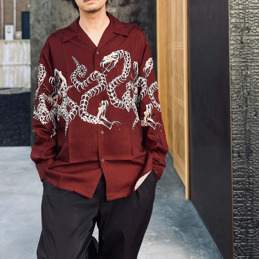 HAWAIIAN SHIRT L/S ( TYPE-4 ) #BURGUNDY [25FW-WMS-HI04] – cocorozashi