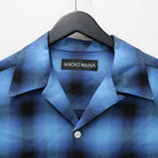 OMBRE CHECK OPEN COLLAR SHIRT L/S ( TYPE-5 ) #BLUE [26FW-WMS-OC08]