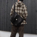 Early Morning | DEERSKIN LARGE MESSENGER BAG #BLACK [EM0924403]