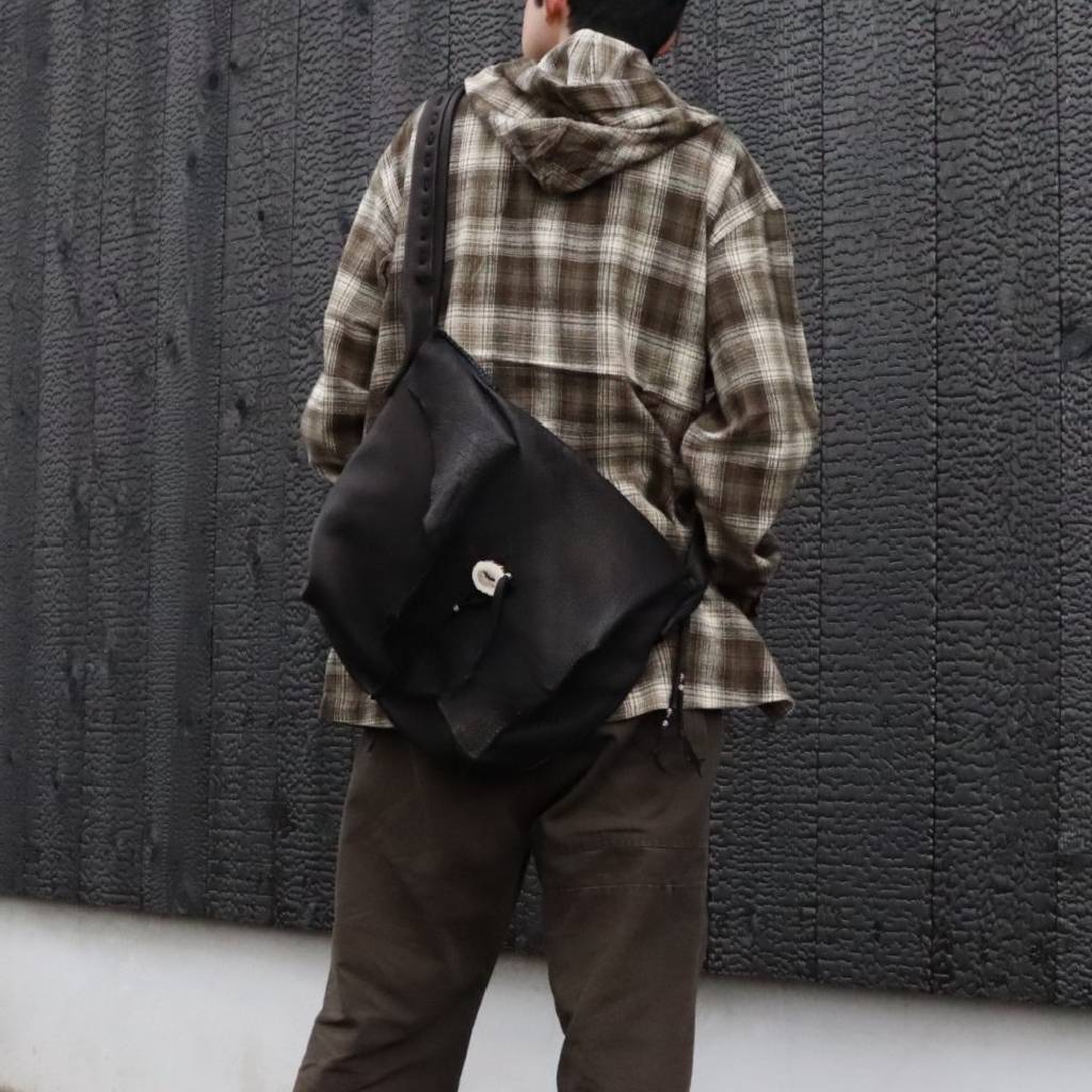 Early Morning | DEERSKIN LARGE MESSENGER BAG #BLACK [EM0924403]