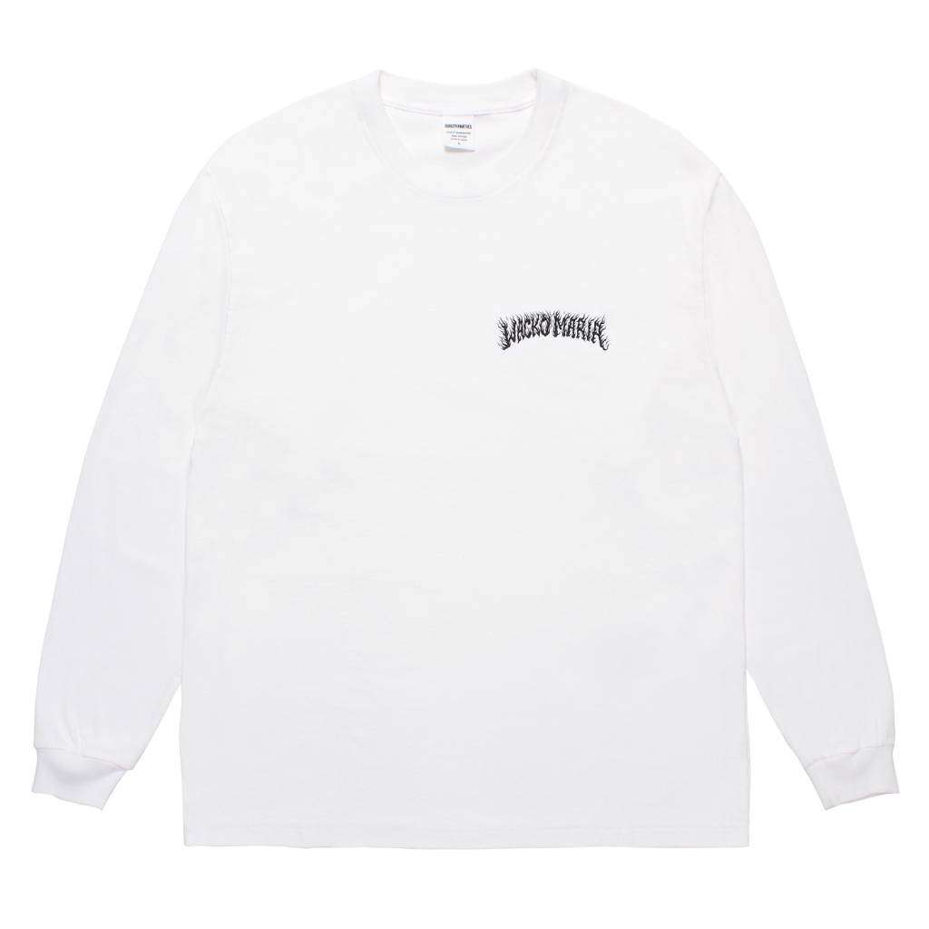 TIM LEHI | WASHED HEAVY WEIGHT CREW NECK LONG SLEEVE T-SHIRT ( TYPE-1 ) #WHITE [25FW-WMT-LT01]