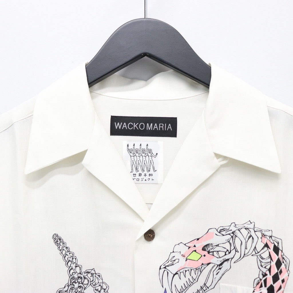 SY32 サイズL 白KARUISHI WARM SHIRTS｜MEN'S HAWAIIAN SHIRT L/S ( TYPE-4 ) #WHITE [25FW-WMS-HI04