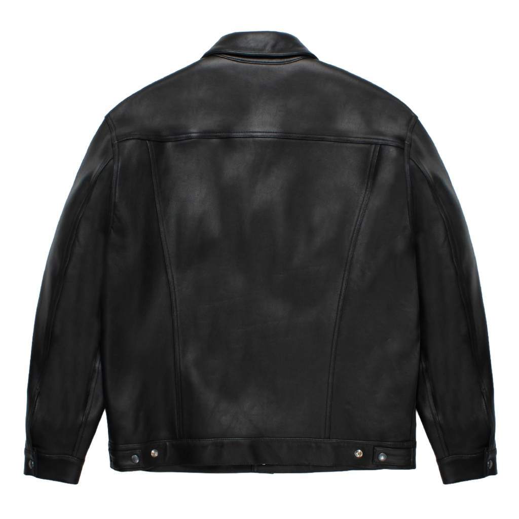LEATHER TRUCKER JACKET ( TYPE-2 ) #BLACK [25FWE-WMO-BL02]
