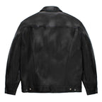 LEATHER TRUCKER JACKET ( TYPE-2 ) #BLACK [25FWE-WMO-BL02]