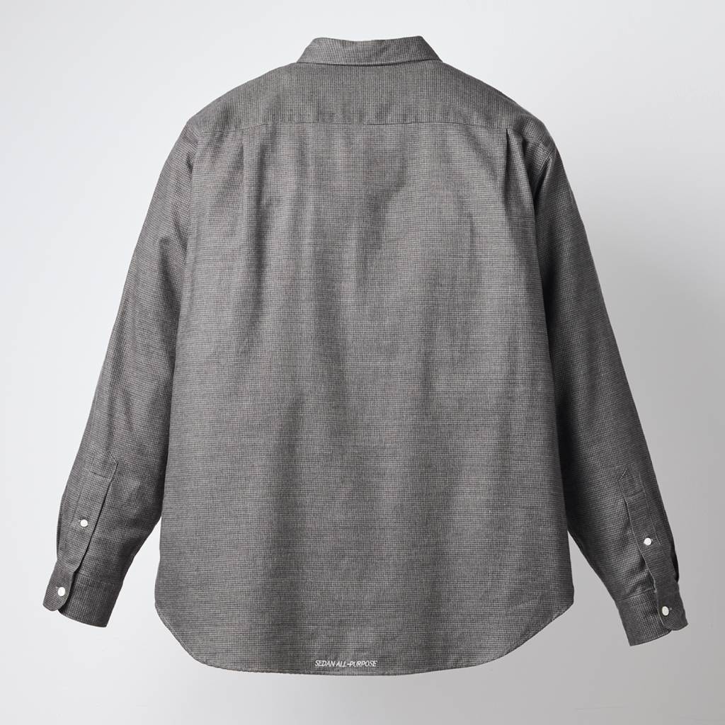 Micro Plaid Open Collar Shirt #Grey [SD26F-SH02]