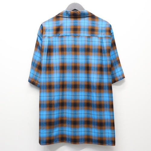 OMBRE CHECK OPEN COLLAR SHIRT S/S ( TYPE-2 ) #BLUE [26SS-WMS-OC10]