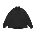 BIO WASHED EASY HALF ZIP SWEAT SHIRTS #BLACK [HOD25AWSWEHZSS]