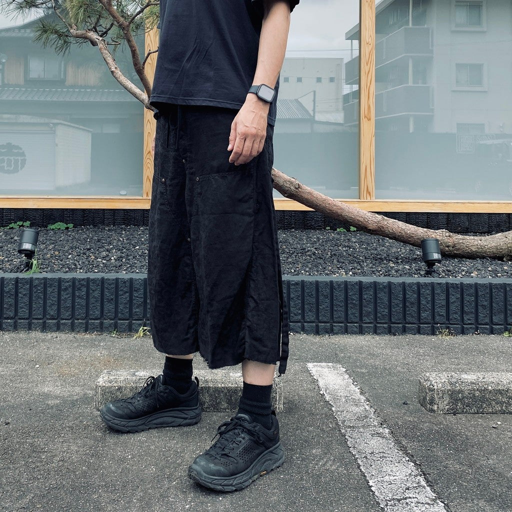 Easy Work Short With Garment Dyed (ITALIAN AIRFORCE TABLE CLOTH) #BLACK [M-P3-PT11]