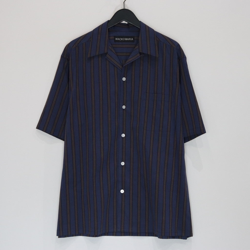 條紋開領襯衫 短袖（TYPE-2）#海軍藍 [25SS-WMS-OC04]