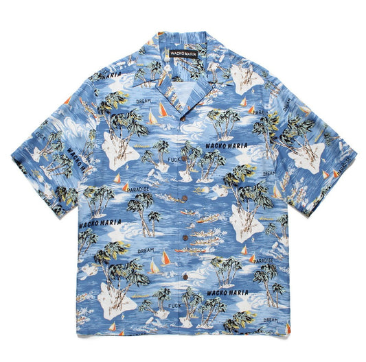 HAWAIIAN SHIRT S/S #BLUE [25SSE-WMS-HI04]