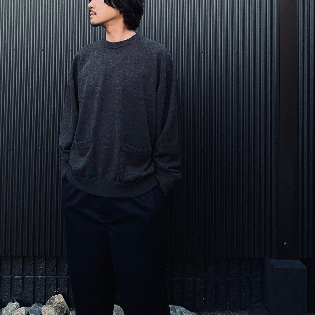 TECH KNIT CREW L/S Brewed Protein #CHARCOAL [BE-70026W]