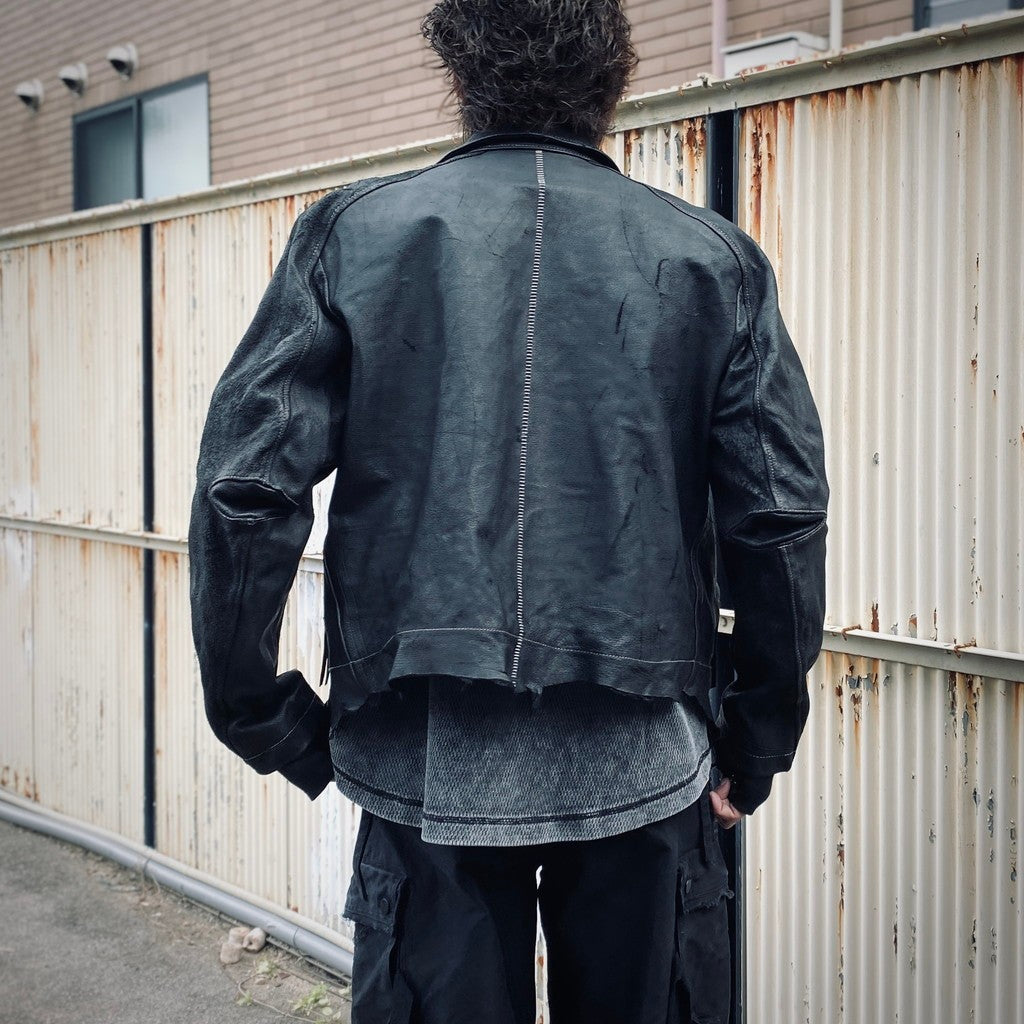 Skin Jacket (VEGETABLE TANNING PIG LEATHER) #BLACK [M-P2-LW1]