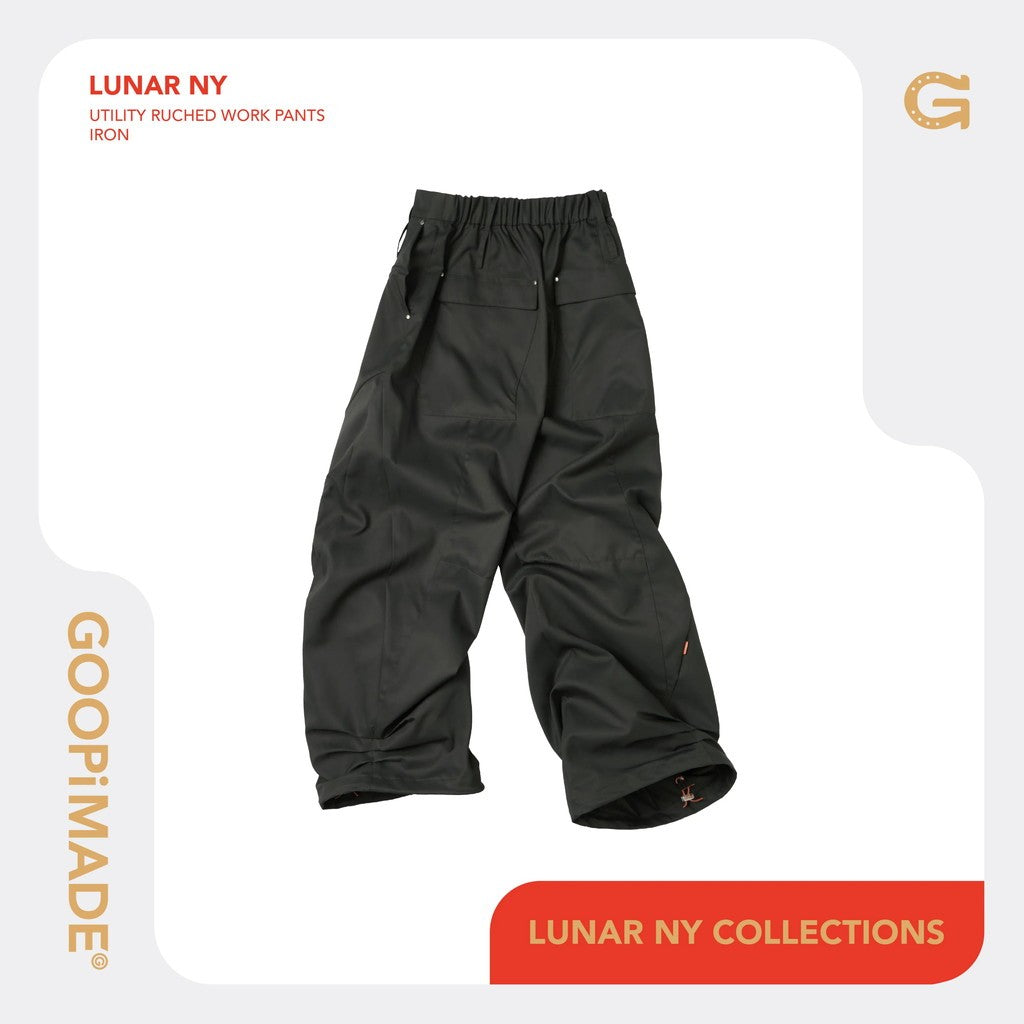 Lunar 26 - Utility Ruched Work Pants #Iron [GOOPI-26SS-FEB-01]