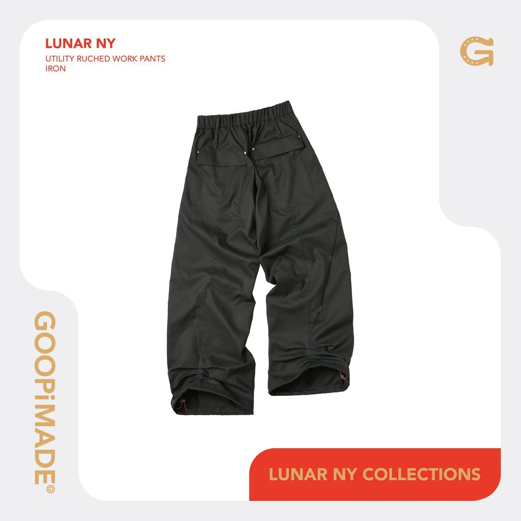 Lunar 26 - Utility Ruched Work Pants #Iron [GOOPI-26SS-FEB-01]