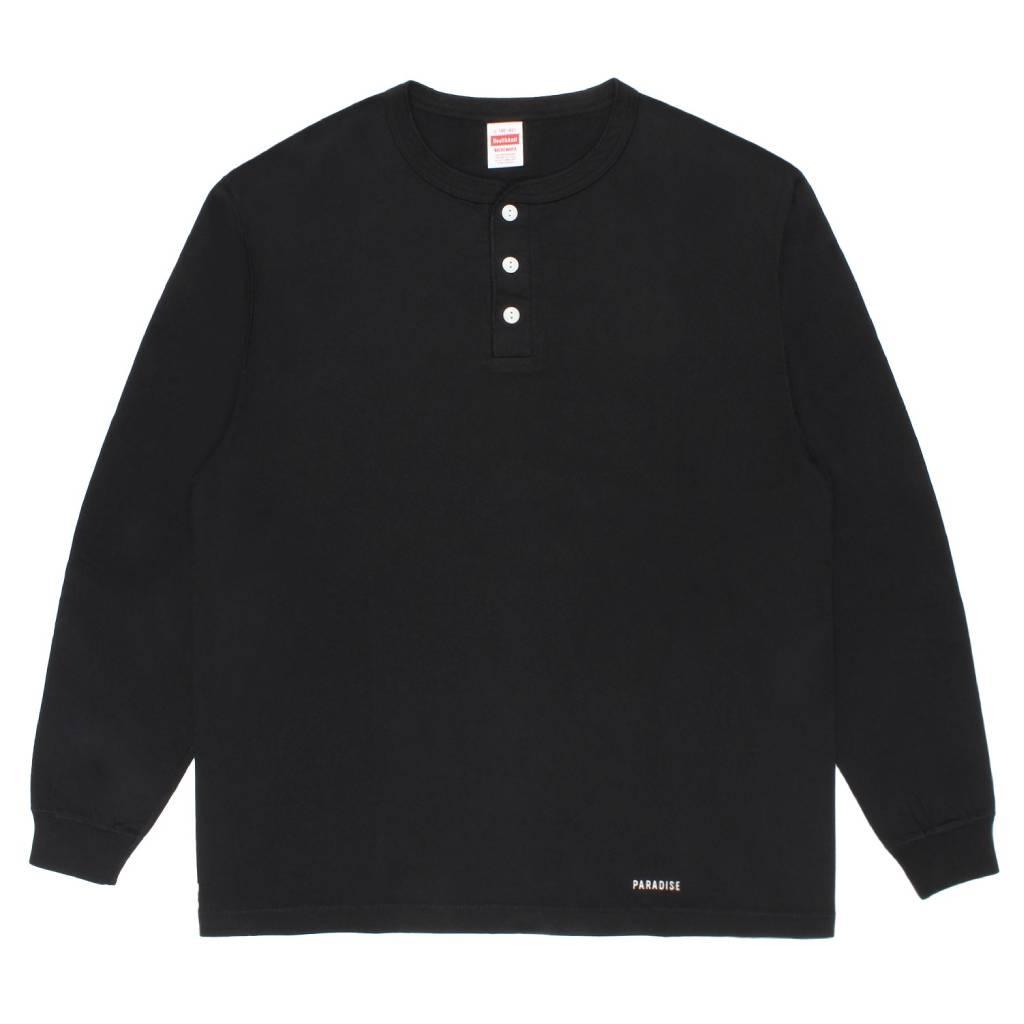 HEALTHKNIT | HENRY NECK LONG SLEEVE T-SHIRT #BLACK [26FW-WMT-HK01]