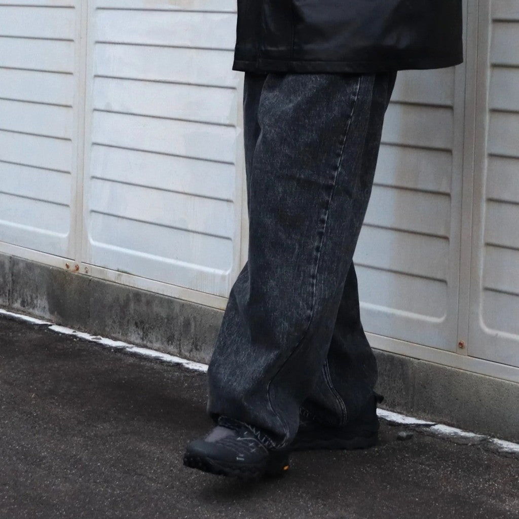 DENIM BAGGY PANTS #BLACK CHEMICAL [GH5S013D]