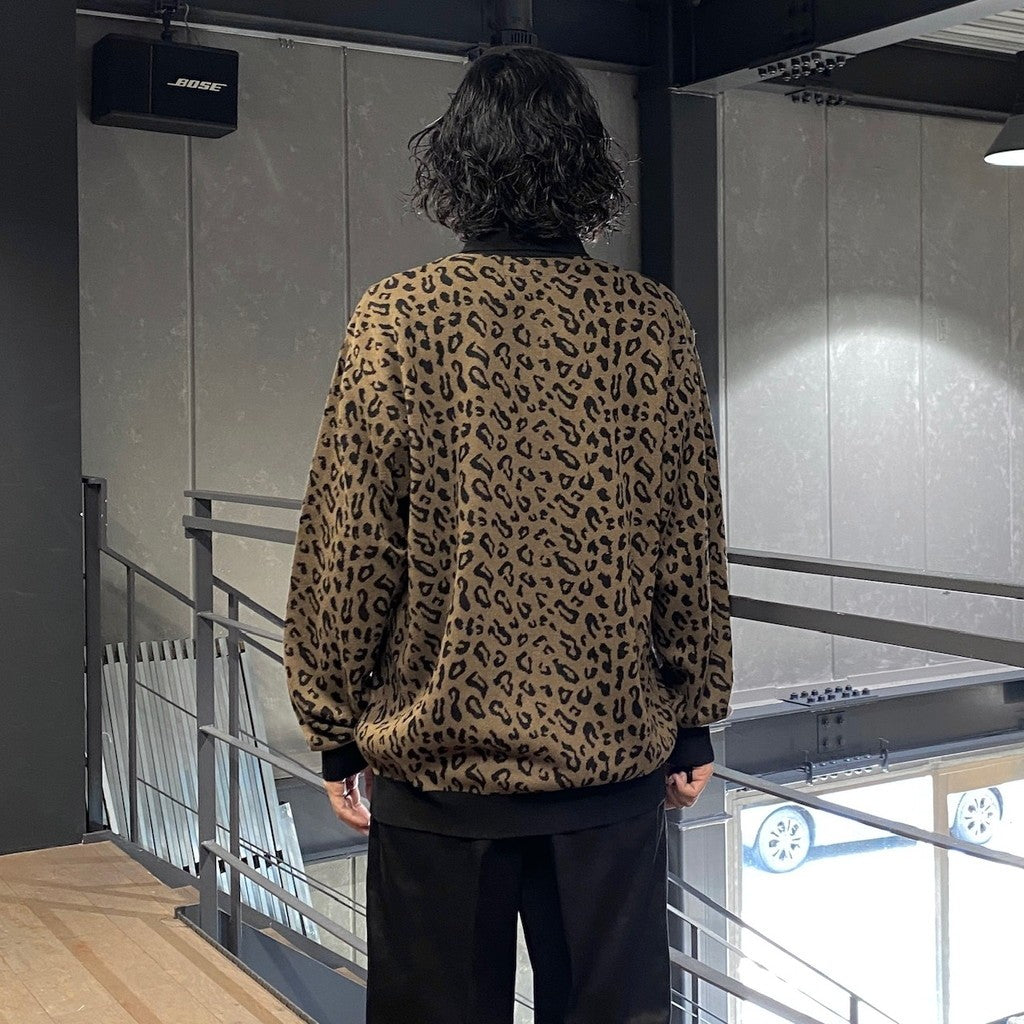 LEOPARD KNIT POLO SHIRT #BROWN [24FW-WMK-KN13]