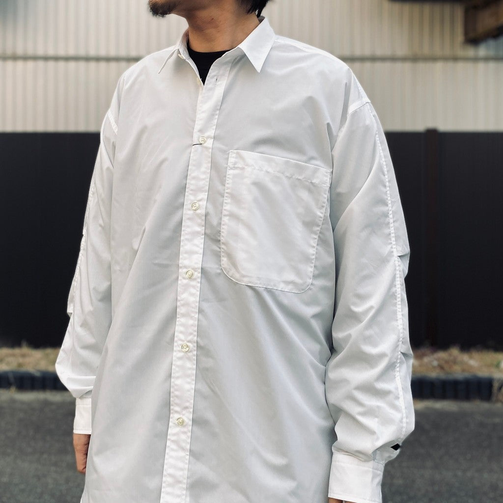TECH REGULAR COLLAR SHIRT L/S SOLID #WHITE [BE-81026