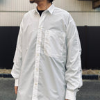TECH REGULAR COLLAR SHIRT L/S SOLID #WHITE [BE-81026]