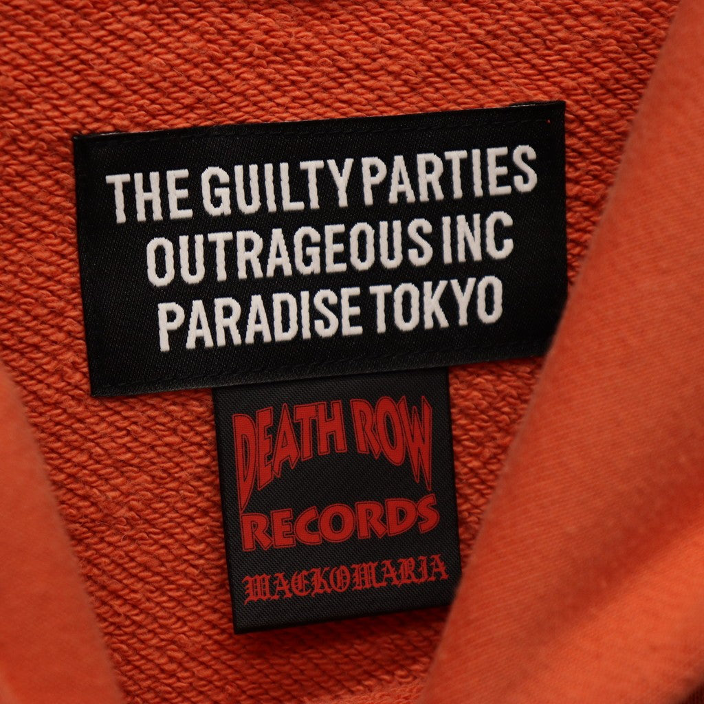DEATH ROW RECORDS | WASHED MIDDLE WEIGHT PULLOVER HOODED SWEAT SHIRT #ORANGE [DEATHROW-WM-SS02]