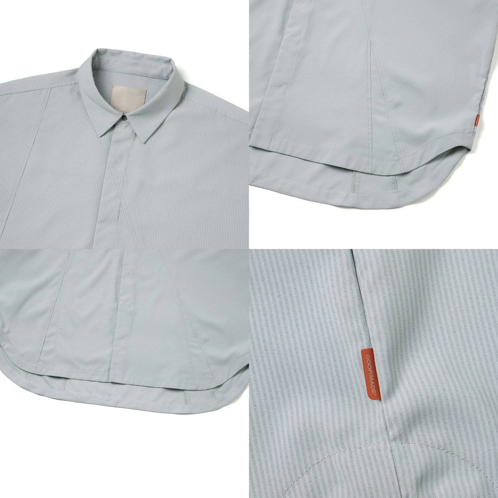 「MA-Z3」 時尚建築師刺繡襯衫 #L-灰色 [GOOPI-24AW-OCT-01]