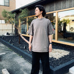 CREW NECK DBL KNIT SHORT SLEEVE #CHARCOAL [CES27CS16]