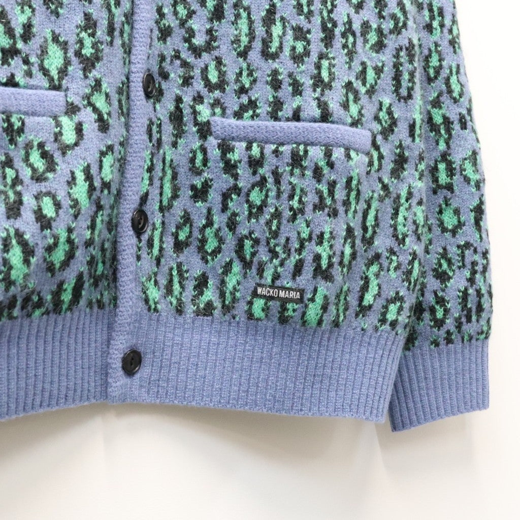 LEOPARD MOHAIR JACQUARD CARDIGAN #BLUE [26FW-WMK-KN17]