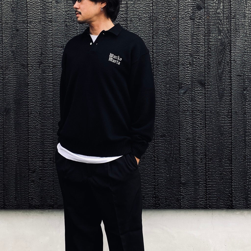 KNIT POLO SHIRT #BLACK [26FW-WMK-KN14]