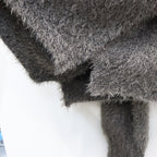 Classic Shaggy Knit Jumper (FUR KNIT) #CHARCOAL [M-P4-KW3]