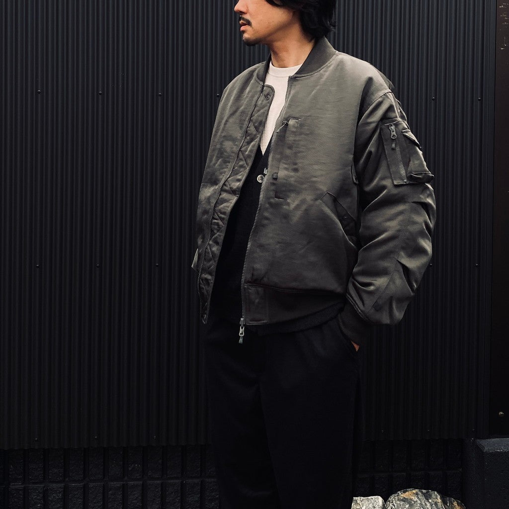 TECH REVERSIBLE MA-1 DOWN JACKET #CHARCOAL x OLIVE [BW-40026W]