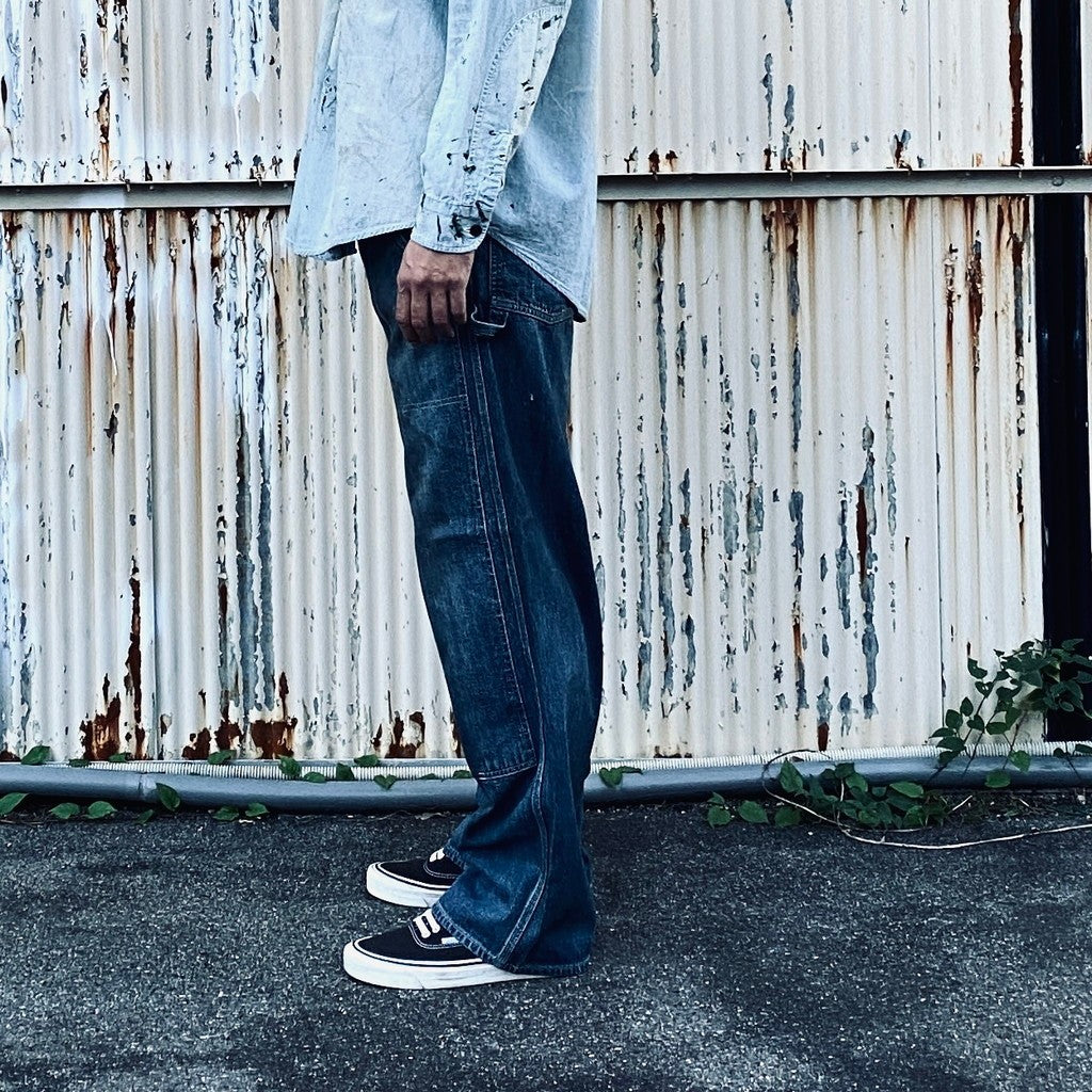 DOUBLE KNEE INDIGO DENIM PANTS #INDIGO [BWU-DKIDP]