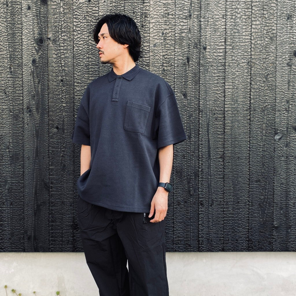 PEN POCKET COLLAR T-SHIRTS #DARK GREY [HOD26-01-TS007]