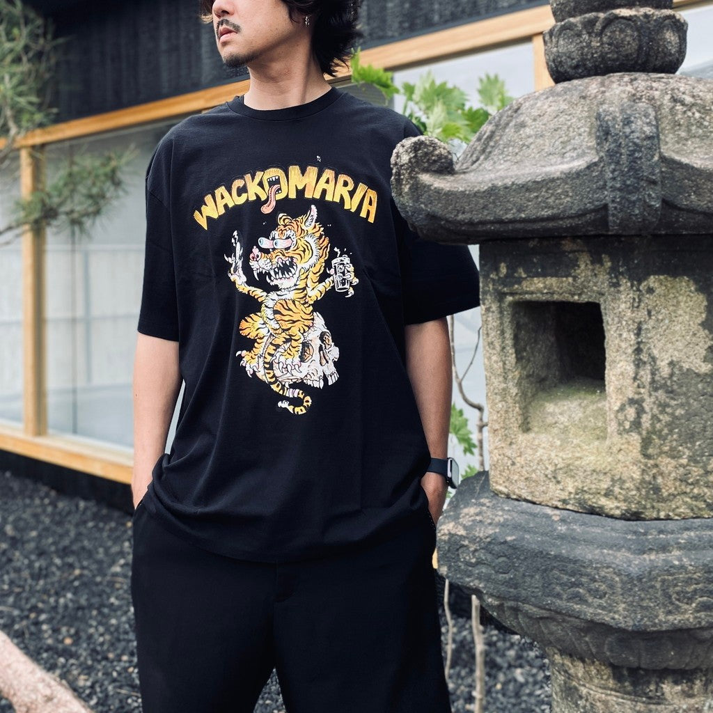 TIM LEHI | WASHED HEAVY WEIGHT CREW NECK T-SHIRT #BLACK [26SS-WMT-WT01]