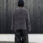Classic Shaggy Knit Jumper (FUR KNIT) #CHARCOAL [M-P4-KW3]