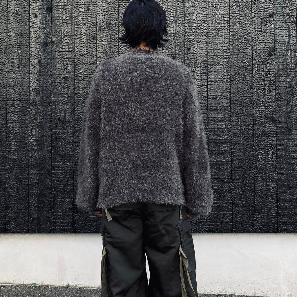 Classic Shaggy Knit Jumper (FUR KNIT) #CHARCOAL [M-P4-KW3]