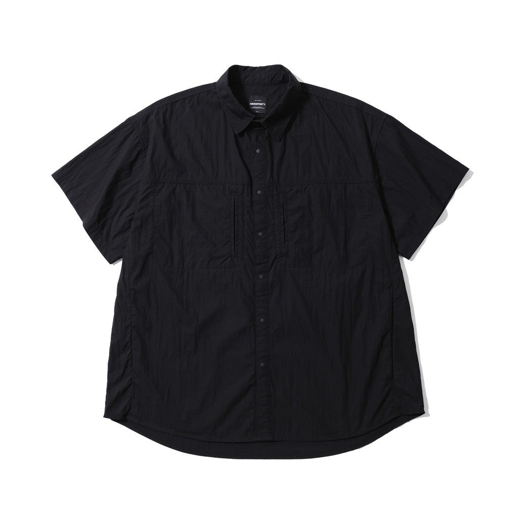 HIDDEN POCKET HALF SLEEVE SHIRTS CN #BLACK [HOD26-01-ST005]