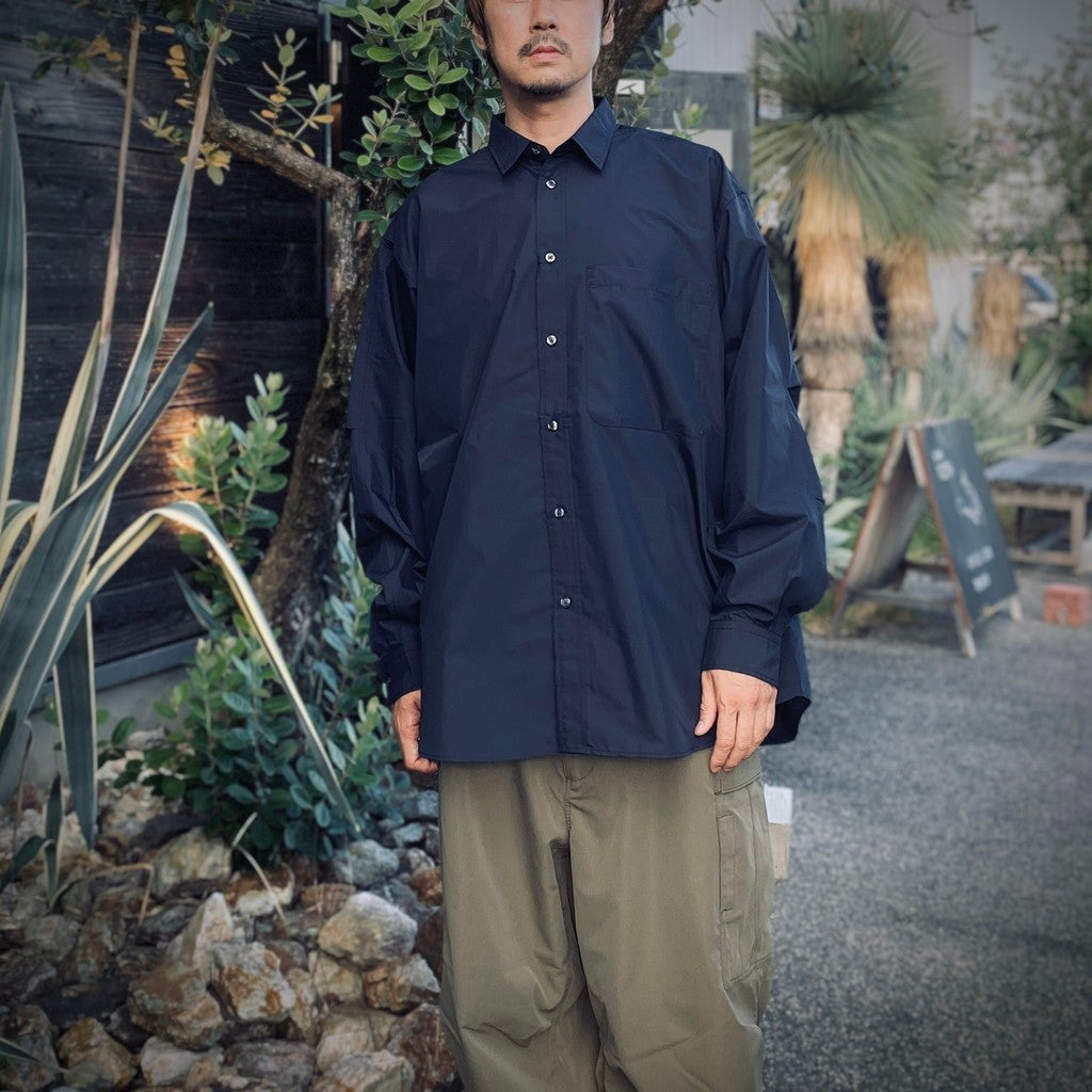TECH REGULAR COLLAR SHIRT L/S #NAVY [BE-83025W]