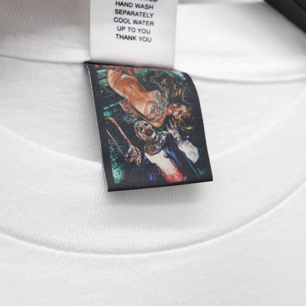 TERRIFIER | WASHED HEAVY WEIGHT CREW NECK LONG SLEEVE T-SHIRT #WHITE [TERRIFIER-WM-LT01]