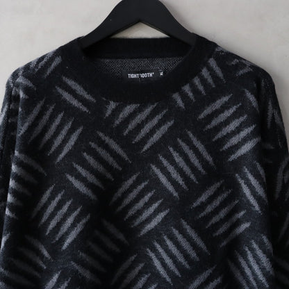 CHECKER PLATE MOHAIR SWEATER #BLACK [FW24-KN01]