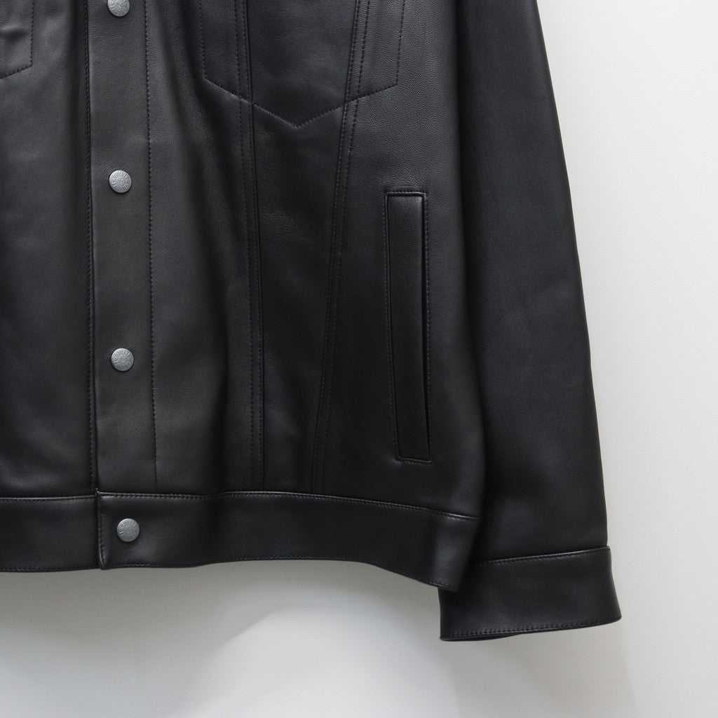 LEATHER TRUCKER JACKET ( TYPE-2 ) #BLACK [25FWE-WMO-BL02]