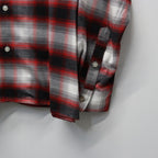 漸層格紋開領長袖襯衫（TYPE-2）#紅色 [25FW-WMS-OC06]