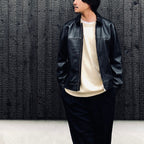 SINGLE RIDERS LEATHER JACKET ( TYPE-2 ) #BLACK [26FWE-WMO-BL04]