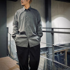 TECH REGULAR STRIPE SHIRT L/S #CHARCOAL [BE-81025]