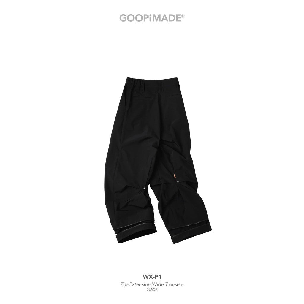 WX-P1 Zip-Extentsion Wide Trousers #Black [GOOPI-26SS-MAY-01]